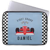 Fun Blue Kids Red Racing Car Laptopschutzhülle (Vorderseite)