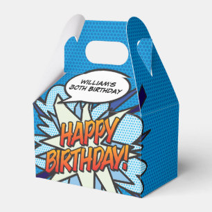 Fun Blue Modern Trendy Comic buchen jedes Alter Ge Geschenkschachtel