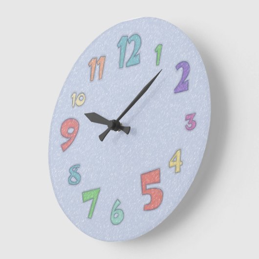 Fun Blue Pastel Große Wanduhr (Winkel)