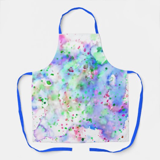 Fun Blue Pink & Green Paint Spritzer & Splashes Schürze (Vorderseite)