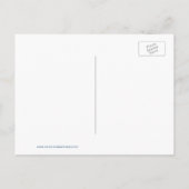 Fun Blue Polka Dot Party oder Wiedersehen Save the Ankündigungspostkarte (Rückseite)