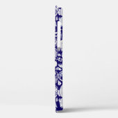 Fun Blue Rabbit Paisley Floral Delft Dedham Animal Case-Mate iPhone Hülle (Rückseite / Links)