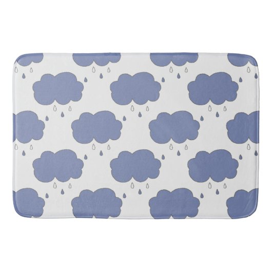 Fun Blue Rain Clouds Muster Badematte (Vorderseite)