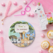 Fun Blue Safari Party Pappteller (Party)