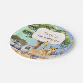 Fun Blue Safari Party Pappteller (Schrägansicht)