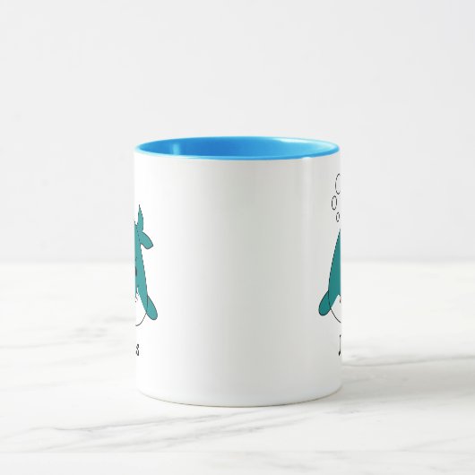 Fun Blue Shark Personalisiert Tasse (Zentrum)
