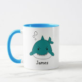 Fun Blue Shark Personalisiert Tasse (Links)