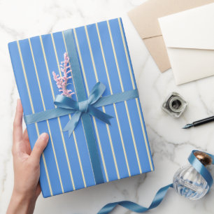 Fun Blue Stripe Muster Packpapier