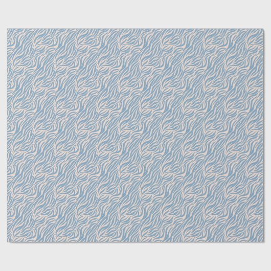 Fun Blue Tiger Stripe Muster Geschenkpapier (Flach)