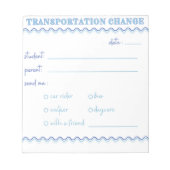 Fun Blue Transportation ändern Notepad Notizblock (Vorderseite)