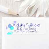 Fun Blue und Aquamarine Blasen geben Adresse-Label (Insitu)