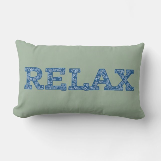 Fun Blue und Green Imitate Applique 'Chill' Cushio Lendenkissen (Vorderseite)