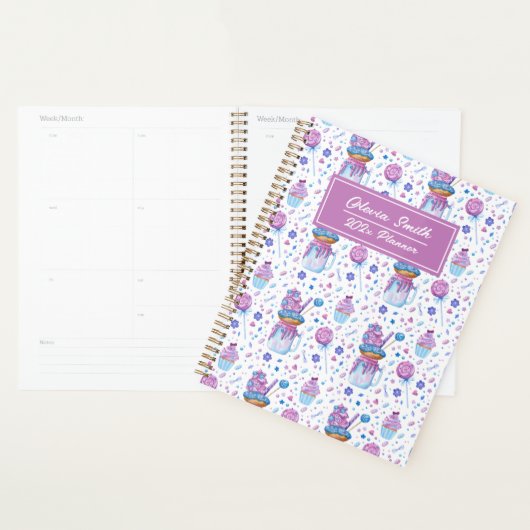 Fun Blue und Lila Cup Cake und Lollipop Planer (Anzeige)