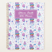 Fun Blue und Lila Cup Cake und Lollipop Planer (Vorderseite)