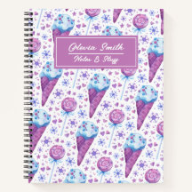 Fun Blue und Lila Ice Cream und Lollipop