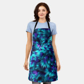 Fun Blue und Lila Imitate Monster-Pelzstruktur Schürze (Getragen)