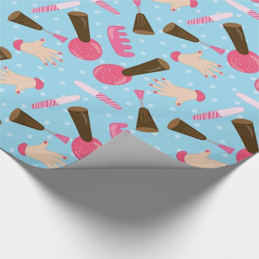 Fun Blue Wellness-Center-Musterverpackungspapier Geschenkpapier (Ecke)