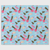 Fun Blue Wellness-Center-Musterverpackungspapier Geschenkpapier (Flach)