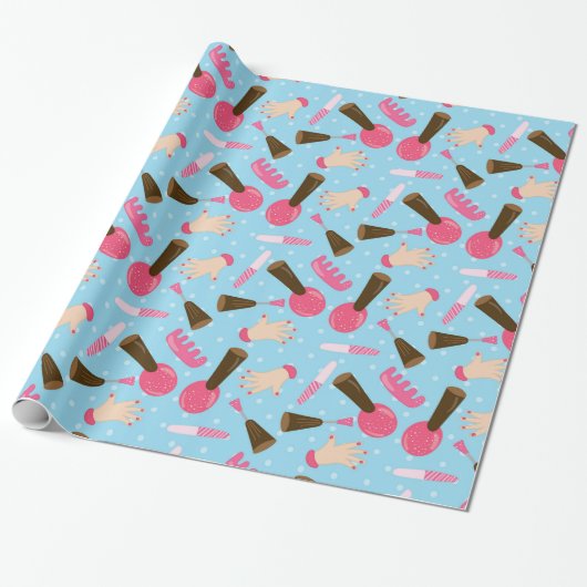 Fun Blue Wellness-Center-Musterverpackungspapier Geschenkpapier (Ungerollt)