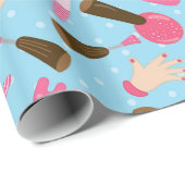 Fun Blue Wellness-Center-Musterverpackungspapier Geschenkpapier (Rolleneckpunkt)