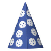 Fun Blue White Pickleball Muster Personalisiert Partyhütchen (Rückseite)