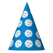 Fun Blue White Pickleball Muster Personalisiert Partyhütchen (Links)