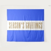Fun Blue White Stripes Tall Saison GREETINGS Wandteppich (Vorderseite (Horizontal))