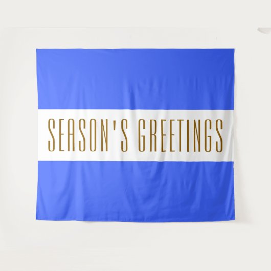 Fun Blue White Stripes Tall Saison GREETINGS Wandteppich (Vorderseite (Horizontal))
