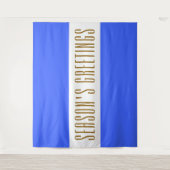 Fun Blue White Stripes Tall Saison GREETINGS Wandteppich (Vorderseite)