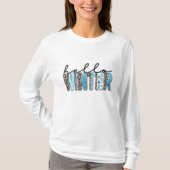 Fun Blue Winter Animal Print T-Shirt (Vorderseite)
