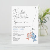 Fun Blue Zwei weniger Fische in der Verlobung des  Einladung (Stehend Vorderseite)