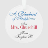 Fun Bluebird of Happiness für Lehrer Ornament (Rückseite)