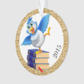 Fun Bluebird of Happiness für Lehrer Ornament (Vorderseite)