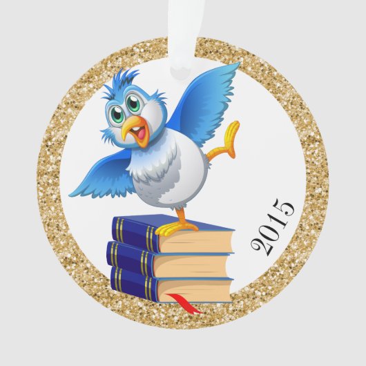 Fun Bluebird of Happiness für Lehrer Ornament (Vorderseite)