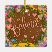 Fun Blues Balance Rosa Hübsches Herz Inspirivity Keramikornament (Vorderseite)