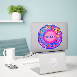 Fun Blues Individuelle Name Rosa Inspirivity Stick Aufkleber