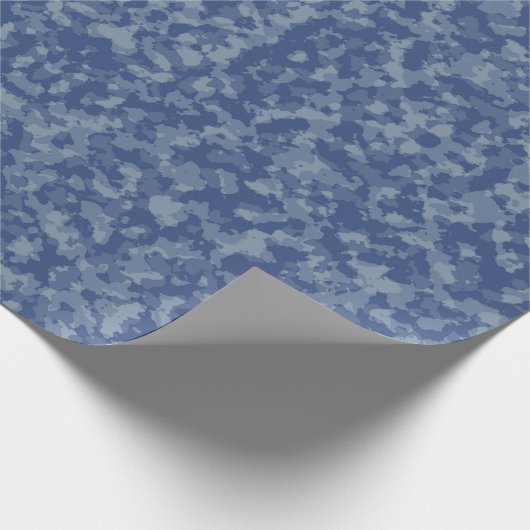Fun Blues mit Gray Shadows Camouflage Geschenkpapier (Ecke)