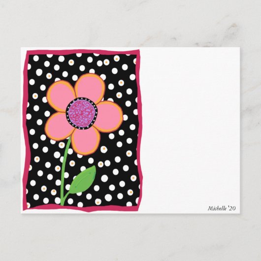 Fun Blume mit Dots Postkarte (Vorderseite)