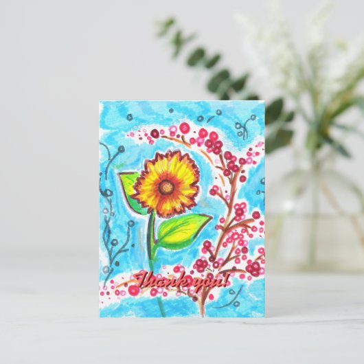 Fun Blume Postkarte (Stehend Vorderseite)