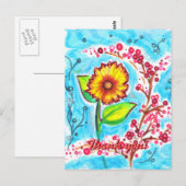 Fun Blume Postkarte (Vorne/Hinten)