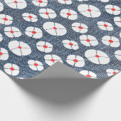 Fun Blume über Denim Geschenkpapier (Ecke)