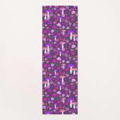Fun Blumen Pilze Rosa, Lila und schwarz Yogamatte (Vorderseite)