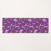 Fun Blumen Pilze Rosa, Lila und schwarz Yogamatte (Vorderseite (Horizontal))