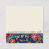 Fun Blumenherz Inspirierend Quote Kindness Cards Quadratische Visitenkarte (Rückseite)