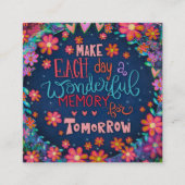 Fun Blumenherz Inspirierend Quote Kindness Cards Quadratische Visitenkarte (Vorderseite)