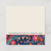 Fun Blumenherz Inspirierend Quote Kindness Cards Quadratische Visitenkarte (Rückseite)