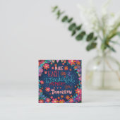 Fun Blumenherz Inspirierend Quote Kindness Cards Quadratische Visitenkarte (Stehend Vorderseite)