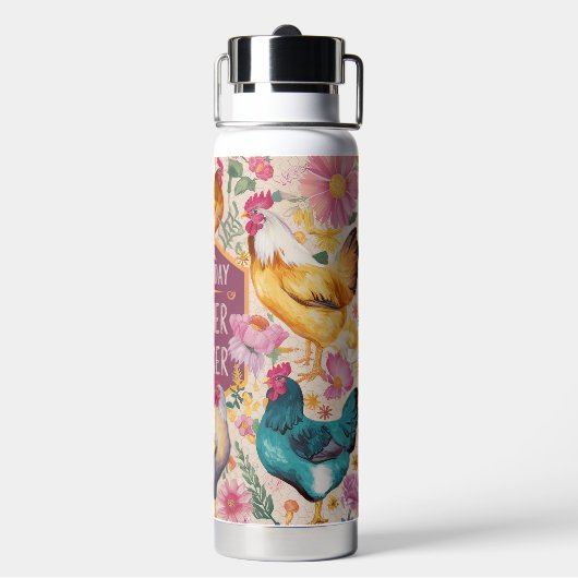 Fun Blumenschlupf nicht heute Hühnchen Trinkflasche (Hinten)