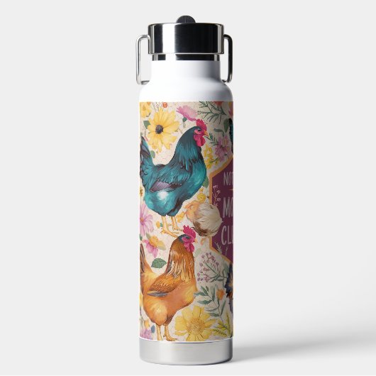 Fun Blumenschlupf nicht heute Hühnchen Trinkflasche (Vorderseite)