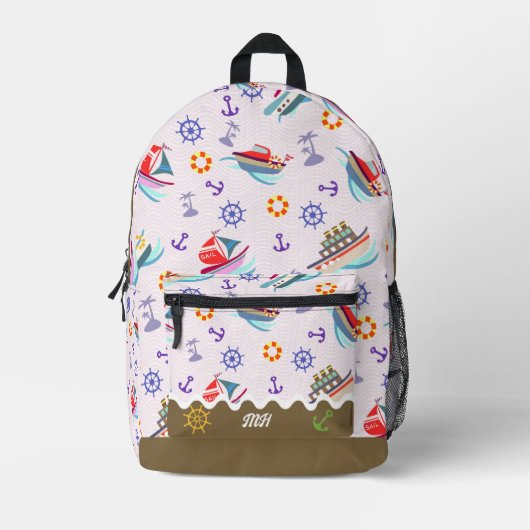 Fun Boat White Bedruckter Rucksack (Vorderseite)